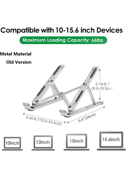Gümüş-Eski Urgrico Ayarlanabilir Dizüstü Bilgisayar Standı Tablet Dizüstü Standı Katlanabilir Alüminyum Dizüstü Bilgisayar Tutucu Için MacBook Hp Dell (Yurt Dışından)