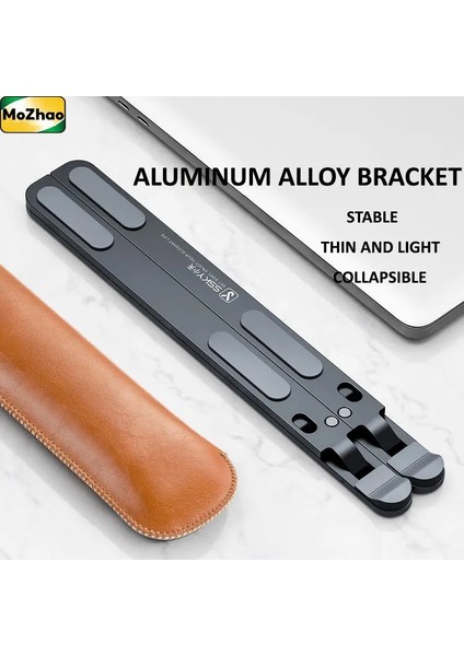 Gri Mozhao Laptop Standı Kaldırabilir Taşınabilir Katlanır Masaüstü Yükseltme Ipad Soğutma Braketi Asma Alüminyum Alaşımlı Çerçeve (Yurt Dışından) fiyatları