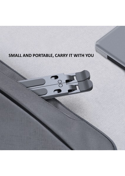 Gri Mozhao Laptop Standı Kaldırabilir Taşınabilir Katlanır Masaüstü Yükseltme Ipad Soğutma Braketi Asma Alüminyum Alaşımlı Çerçeve (Yurt Dışından) indirimleri