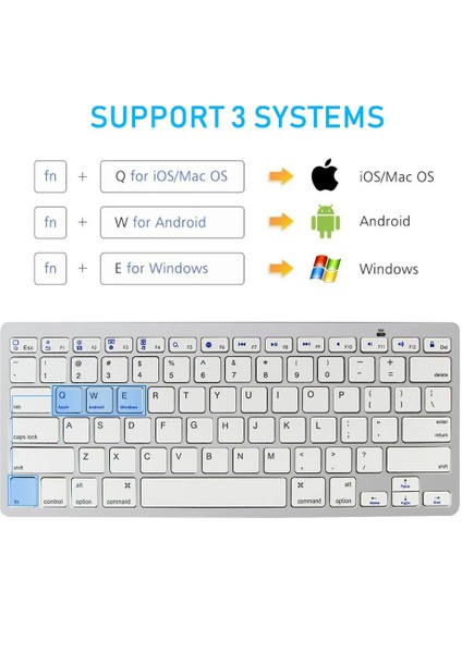 Siyah Arapça Taşınabilir Mini Kablosuz Bluetooth Klavye Rusça ve Ingilizce Çoklu Dil Desteği Tablet Bilgisayar Ios Windows Android Sistemi (Yurt Dışından)