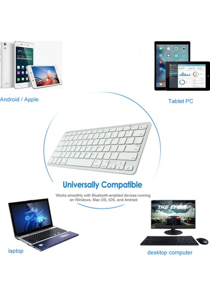Siyah Arapça Taşınabilir Mini Kablosuz Bluetooth Klavye Rusça ve Ingilizce Çoklu Dil Desteği Tablet Bilgisayar Ios Windows Android Sistemi (Yurt Dışından)