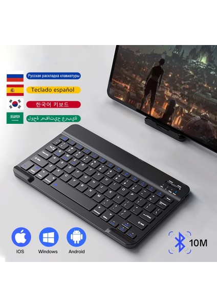 Pembe Km Tablet Kablosuz Klavye Ios Için Android Windows iPad Için Samsung Xiaomi Huawei Teclado Bluetooth Uyumlu Klavye ve Fare (Yurt Dışından)