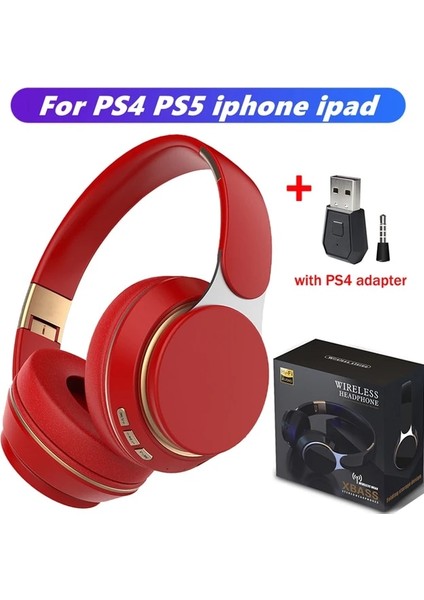 Kırmızı P4 Kablosuz Kulaklıklar Bluetooth 5.0 Stereo Kulaklıklar Katlanabilir Kask Kulaklık Mic ile Telefon Tv Dizüstü Ps4 Için Destek Tf Kart (Yurt Dışından)