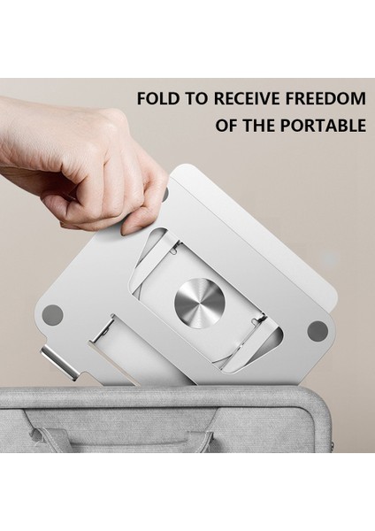 Gümüş Katlanabilir Dizüstü Bilgisayar Tutucu Standı Yüksekliği Ayarlanabilir Delikli Soğutma Braketi Desteği Alüminyum Alaşım MacBook Air/pro Için 360 Dönebilen (Yurt Dışından) fiyatları