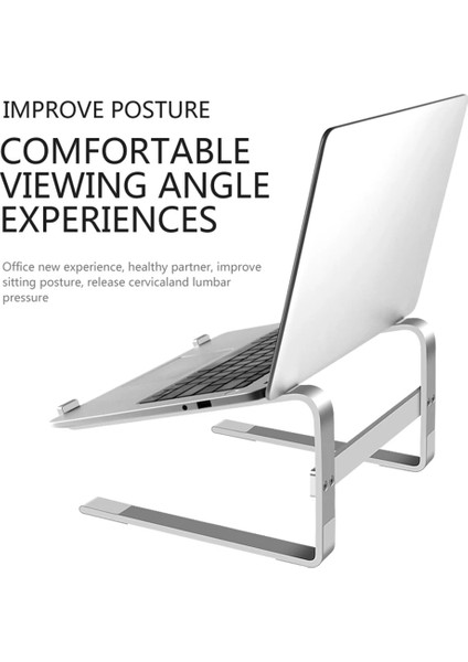 Gümüş Alüminyum Laptop Standı Dizüstü Yükseltici Tutucu Macbook Air 13 IPad Pro Dell Hp Lenovo Xiaomi Bilgisayar Tablet Destek Tabanı (Yurt Dışından) fiyatları