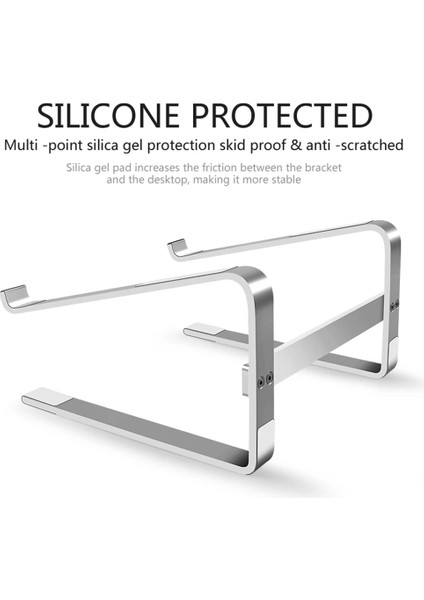 Gümüş Alüminyum Laptop Standı Dizüstü Yükseltici Tutucu Macbook Air 13 IPad Pro Dell Hp Lenovo Xiaomi Bilgisayar Tablet Destek Tabanı (Yurt Dışından) modelleri