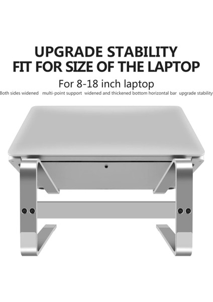 Gümüş Alüminyum Laptop Standı Dizüstü Yükseltici Tutucu Macbook Air 13 IPad Pro Dell Hp Lenovo Xiaomi Bilgisayar Tablet Destek Tabanı (Yurt Dışından) indirimleri