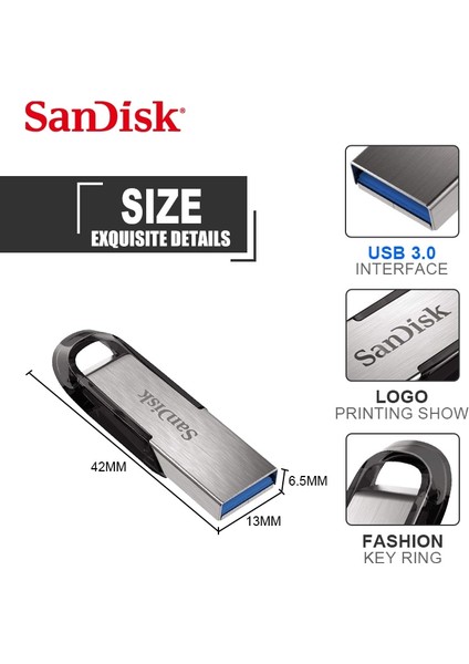 32GB Sandisk 100% Orijinal Orijinal Ultra Flair USB 3.0 Flash Sürücü 32GB 64GB 128GB Kalem Sürücü Yüksek Hızlı 32GB Memory Stick (Yurt Dışından)