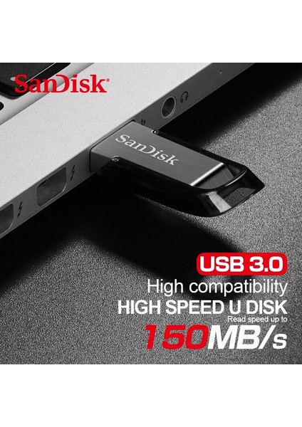 32GB Sandisk 100% Orijinal Orijinal Ultra Flair USB 3.0 Flash Sürücü 32GB 64GB 128GB Kalem Sürücü Yüksek Hızlı 32GB Memory Stick (Yurt Dışından)