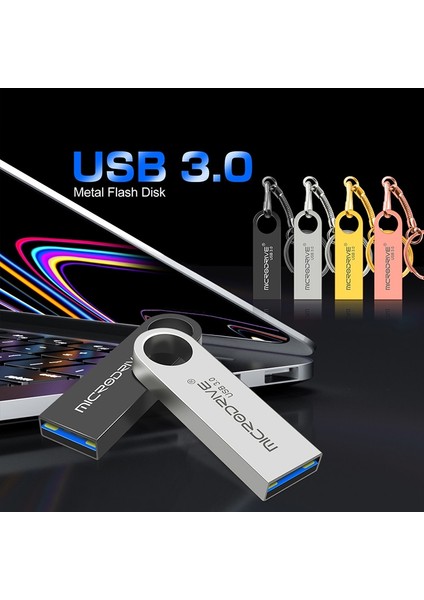 Pembe 128GB USB Flash Sürücü 3.0 Memory Stick Pendrive 128GB 64GB 32GB Cle USB 3.0 Su Geçirmez 64GB 128GB Yüksek Hızlı Metal 3.0 USB Disk (Yurt Dışından)