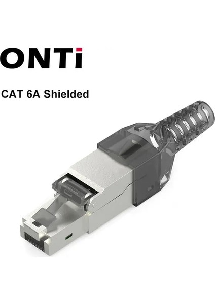 CAT6A Korumalı 2 Adet Onti Cat8 /cat7 /CAT6A RJ45 Konektörü, Aletsiz Korumalı Endüstriyel Ethernet Kristal Kafa Alan Sonlandırma Fişi - 40GBPS (Yurt Dışından)