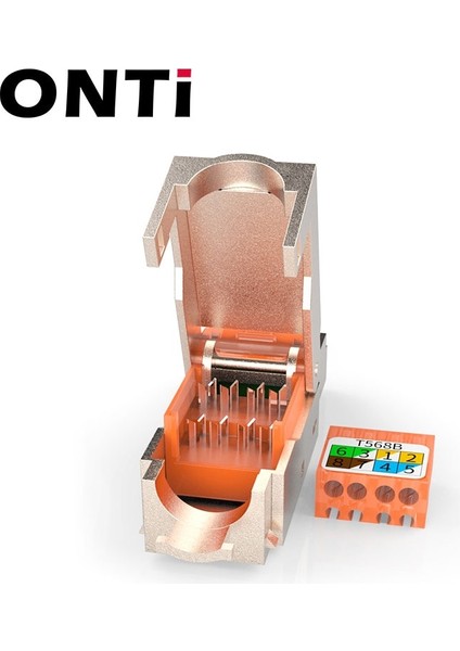 CAT6A Korumalı 2 Adet Onti Cat8 /cat7 /CAT6A RJ45 Konektörü, Aletsiz Korumalı Endüstriyel Ethernet Kristal Kafa Alan Sonlandırma Fişi - 40GBPS (Yurt Dışından)