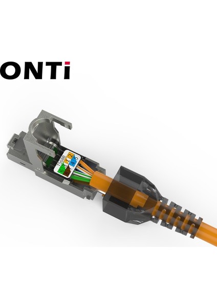 CAT6A Korumalı 2 Adet Onti Cat8 /cat7 /CAT6A RJ45 Konektörü, Aletsiz Korumalı Endüstriyel Ethernet Kristal Kafa Alan Sonlandırma Fişi - 40GBPS (Yurt Dışından)