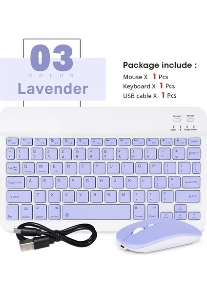 Lavanta-Fare Bluetooth Klavye iPad Xiaomi Samsung Huawei Tablet Dizüstü Ios Android Rusça Arapça Kore Taşınabilir Kablosuz Klavye (Yurt Dışından)