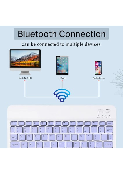 Lavanta-Fare Bluetooth Klavye iPad Xiaomi Samsung Huawei Tablet Dizüstü Ios Android Rusça Arapça Kore Taşınabilir Kablosuz Klavye (Yurt Dışından)