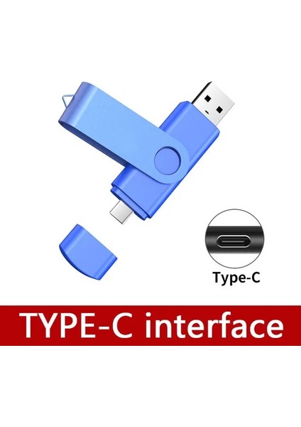 Mavi Tip C Taşınabilir Otg USB 2 Tb Flash Sürücü Tip C / Mikro Kalem Sürücü 2 Tb USB Sopa 3.0 Pendrive 2 Tb U Disk Pc Dizüstü Cep Telefonu Için (Yurt Dışından)