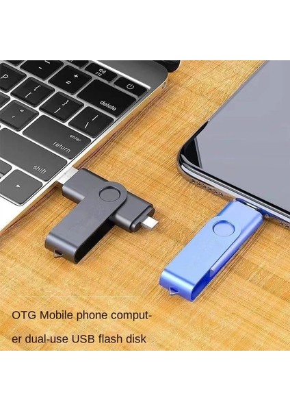 Mavi Tip C Taşınabilir Otg USB 2 Tb Flash Sürücü Tip C / Mikro Kalem Sürücü 2 Tb USB Sopa 3.0 Pendrive 2 Tb U Disk Pc Dizüstü Cep Telefonu Için (Yurt Dışından)