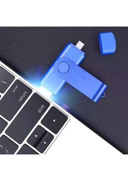 Mavi Tip C Taşınabilir Otg USB 2 Tb Flash Sürücü Tip C / Mikro Kalem Sürücü 2 Tb USB Sopa 3.0 Pendrive 2 Tb U Disk Pc Dizüstü Cep Telefonu Için (Yurt Dışından)