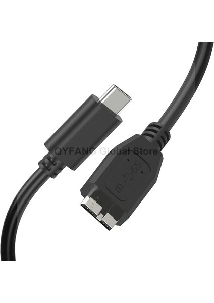 Siyah 1 M Mikro B Kablo Usb3.1 Sabit Disk Kablosu Tip C Usb3.0 USB C Mikro B Kablosu Samsung Seagate Wd HDD SSD Harici Sabit Disk Kablosu (Yurt Dışından)