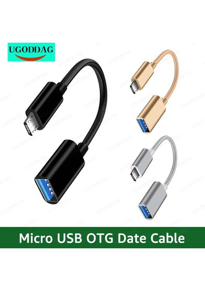 Mikro USB Fişi Altın Yaklaşık 15CM Mikro USB Otg Adaptörü Mikro USB Erkek - USB 2.0 Dişi Kablo Adaptörü Samsung Huawei Xiaomi Android Telefon Için USB Flash Sürücü (Yurt Dışından)