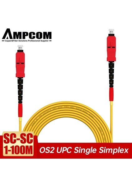 Simplex Tek Modlu 15 M Ampcom Sc Sc Fiber Optik Yama Kablosu Simplex Dubleks 9/125 Sc - Sc Upc Tek Modlu Jumper Tek Modlu Yama Kablosu Özelleştirme (Yurt Dışından)