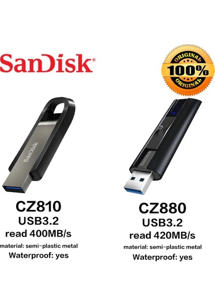Sdddc4 256 GB Sandisk Extreme Pro Orijinal USB 3.2 Katı Hal SSD Flash Sürücü USB 3.1 Tip-C Otg Çift Arayüz USB 3.0 Memory Stick U Disk (Yurt Dışından)