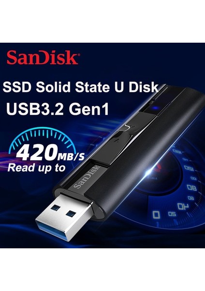 CZ880 128 GB Sandisk Katı Hal Flash Sürücü 1 Tb Usb3.2 Gen 1 512 GB Taşınabilir SSD Kalem Sürücü CZ880 128 GB Extreme Pro 256 GB U Disk 420 Mb/s'ye Kadar (Yurt Dışından)