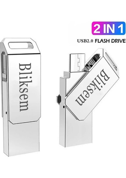 Otg 32GB Kalem Sürücü Memory Stick 2'si 1 Arada 64GB 2.0 Otg Metal USB Flash Sürücü Kalem Sürücü USB Stick 32GB Otg Arayüzü (Yurt Dışından)