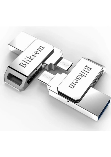 Otg 32GB Kalem Sürücü Memory Stick 2'si 1 Arada 64GB 2.0 Otg Metal USB Flash Sürücü Kalem Sürücü USB Stick 32GB Otg Arayüzü (Yurt Dışından)