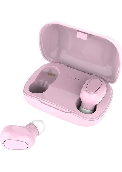 Pembe Dizüstü Bilgisayar Kulakiçi Mikrofonlu Spor Kulakiçi Kulaklık Bluetooth Kablosuz Çift Taraflı Stereo Büyük Kapasite Müzik I11 Kulakiçi (Yurt Dışından)