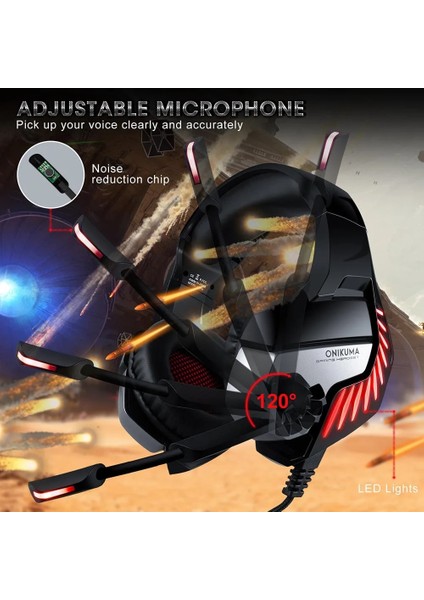 Kırmızı Kabarcık Çanta Onıkuma K5 Pro Oyun Kulaklıkları Stereo Oyun Mikrofonlu Kulaklık USB 3.5mm Kablolu Dizüstü Bilgisayar Pc Için Ps4 Xbox (Yurt Dışından) fırsatları