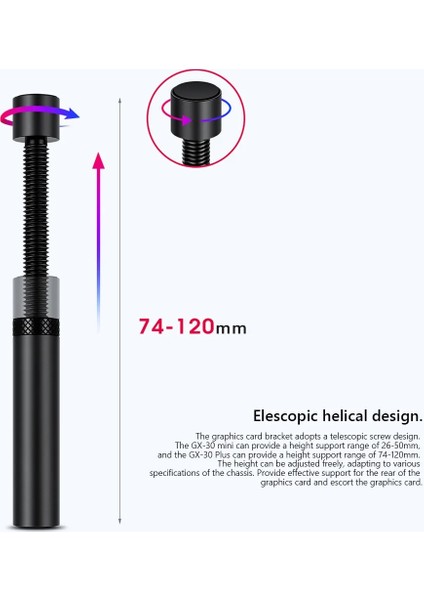 Gümüş Ekran Kartı Tutucu VC-15/16PLUS GX-30PLUS Grafik Kartı Gpu Brace Dikey Teleskopik Döner Stand Braketi Ekran Kartı Sarkma Tutucu (Yurt Dışından) fiyatları