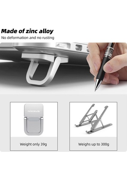 Gümüş 2 Adet 2 Adet Dizüstü Bilgisayar Tutucu Masaüstü Bilgisayar Için Klavye Standı Yükseltici Alüminyum Mini Taşınabilir Dizüstü Bilgisayar Braketi Macbook Air/pro Destek Rafı (Yurt Dışından)
