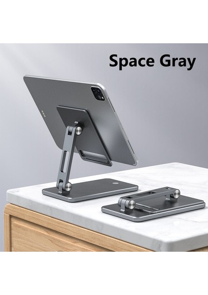 Gri Tablet Standı Alüminyum Ayarlanabilir Stand Masası Katlanabilir Telefon Tutucu iPad Pro 2021 2020 Samsung Xiaomi Standı Dizüstü Bilgisayar Desteği (Yurt Dışından)