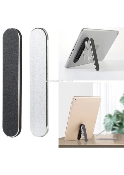 Siyah Alüminyum Alaşımlı Tablet Masaüstü Katlanır Stand Montaj Desteği Çerçeve Döner Braket Arka Kabuk Arka Etiket Taşınabilir Tutucu (Yurt Dışından)