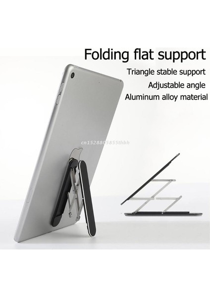 Siyah Alüminyum Alaşımlı Tablet Masaüstü Katlanır Stand Montaj Desteği Çerçeve Döner Braket Arka Kabuk Arka Etiket Taşınabilir Tutucu (Yurt Dışından)