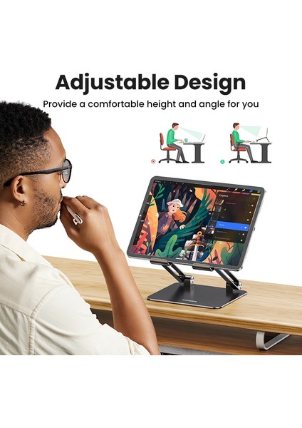 Kaldırma Tablet Standı Ugreen Tablet Telefon Standı iPad Pro iPhone Xiaomi Tablet Desteği Alüminyum iPad Tutucu Dizüstü Standı Telefon Tutucu iPad Standı (Yurt Dışından)