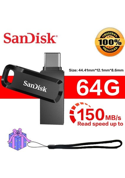 64 GB Sandisk USB 3.1 Flash Sürücü Tip C Otg USB Çubuk 512 GB 32 GB Pendrive 128 GB Kalem Sürücü 256 GB USB Bellek 64 GB Telefon Için Anahtarda Disk (Yurt Dışından)
