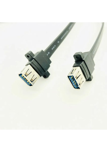 Siyah 0.8 M H1111Z Konektörü USB 3.0 Panel Montajlı Çift Bağlantı Noktalı USB 3.0 Dişi Vida Panel Montajlı Anakart 20 Pin Başlık Düz Kablo Kablosu Yenı (Yurt Dışından)