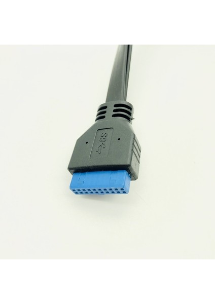 Siyah 0.8 M H1111Z Konektörü USB 3.0 Panel Montajlı Çift Bağlantı Noktalı USB 3.0 Dişi Vida Panel Montajlı Anakart 20 Pin Başlık Düz Kablo Kablosu Yenı (Yurt Dışından)