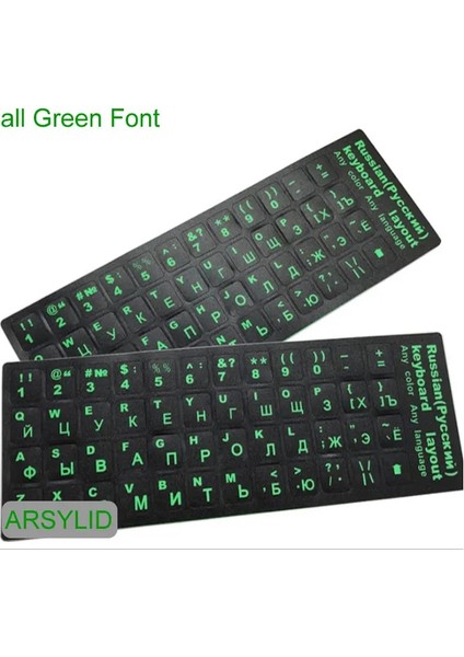 Tüm Yeşil Yazı Tipi 12 Adet Su Geçirmez Rus Dili Klavye Çıkartmalar Düzeni Düğme Harfler Alfabe Bilgisayar Klavye Için Koruyucu Film (Yurt Dışından) fırsatları