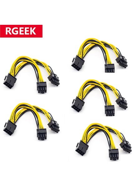 20 cm 5 Adet Pcı-Express Pcıe 8 Pin Çift 8 (6 + 2) Pin VGA Grafik Ekran Kartı Gpu Adaptörü Güç Kaynağı Splitter Kablosu 20 cm (Yurt Dışından)