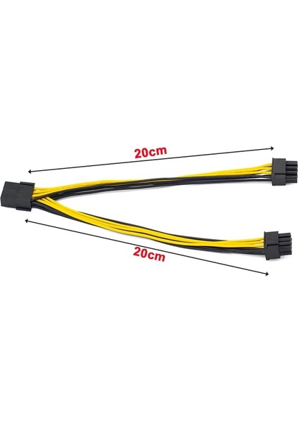 20 cm 5 Adet Pcı-Express Pcıe 8 Pin Çift 8 (6 + 2) Pin VGA Grafik Ekran Kartı Gpu Adaptörü Güç Kaynağı Splitter Kablosu 20 cm (Yurt Dışından)