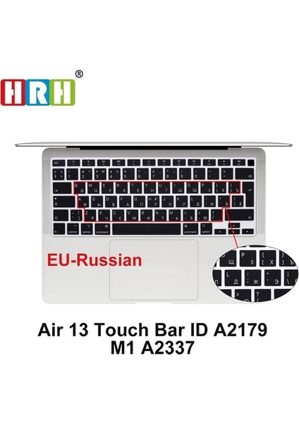 Hava 13 Dokunmatik Bar Rusça Silikon Klavye Kapak Macbook Air 12 13 14 15 16 Pro Dokunmatik Çubuk A1932 A2338 A1706 A2159 A2485 A2681 Koruyucu Cilt (Yurt Dışından)