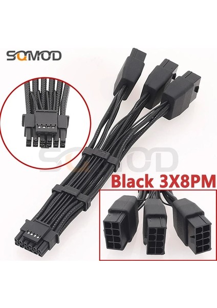 Siyah 3X8PM Yenı Gpu RTX4090 RTX4080 Serisi 16AWG 4X8PIN 3X8PIN Pcı-E - 16PIN (12+4) Pcı-E 5.0 12VHPWR Konektörü 90 Derece Dirsek (Yurt Dışından)