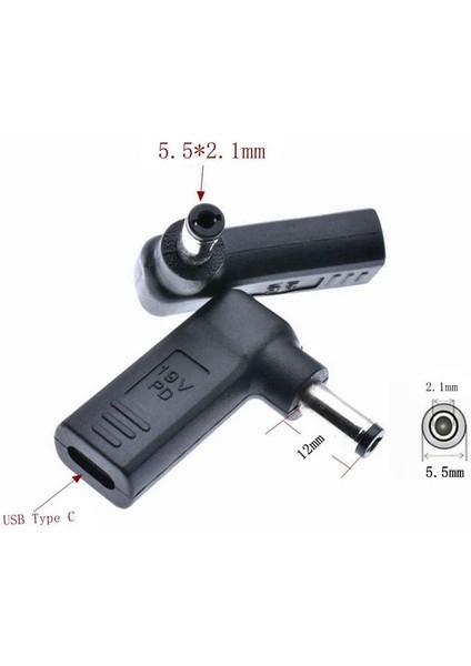 5521 Diğer Pd Parodi Adaptör Tak Dönüştürücü USB Tip C Dişi 7.4x5.0mm 4.5x3.0mm 5.5x2.5mm Erkek Dizüstü Bilgisayar Dc Çıkış Jak Konnektörü (Yurt Dışından)