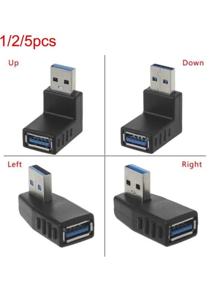 Dowm 5 Adet 1/2/5 Adet USB 3.0 A Erkek Dişi Adaptör Konnektörü Fiş Kablosu Uzatma Genişletici 90 Derece Açı Çoğaltıcı Dizüstü Bilgisayar Için (Yurt Dışından) fiyatları