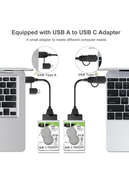 Usb3.0 20 cm Sata - USB 3.0 / 2.0 Kablo Adaptörü 6 Gbps'ye Kadar 7 + 15/22 Pin Destek 2.5 Inç Harici SSD HDD Sabit Disk Sata Iıı Sata 3 (Yurt Dışından)