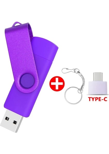 Mor 64GB Özel Logo Renkli Otg 2.0 USB Flash Sürücü 8gb 16GB 32GB 64GB USB Sopa Kalem Sürücü Akıllı Telefon/dizüstü Bilgisayar Için Yüksek Hızlı Pendrive (Yurt Dışından)