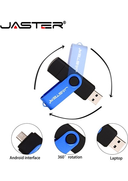 Mavi 64 GB Jaster 3 In 1 USB Flash Sürücü Type-C Adaptörleri Hediyeler Kalem Sürücü Otg Memory Stick U Disk Android Smartphone Pc Için 16G 32G 64 GB (Yurt Dışından)